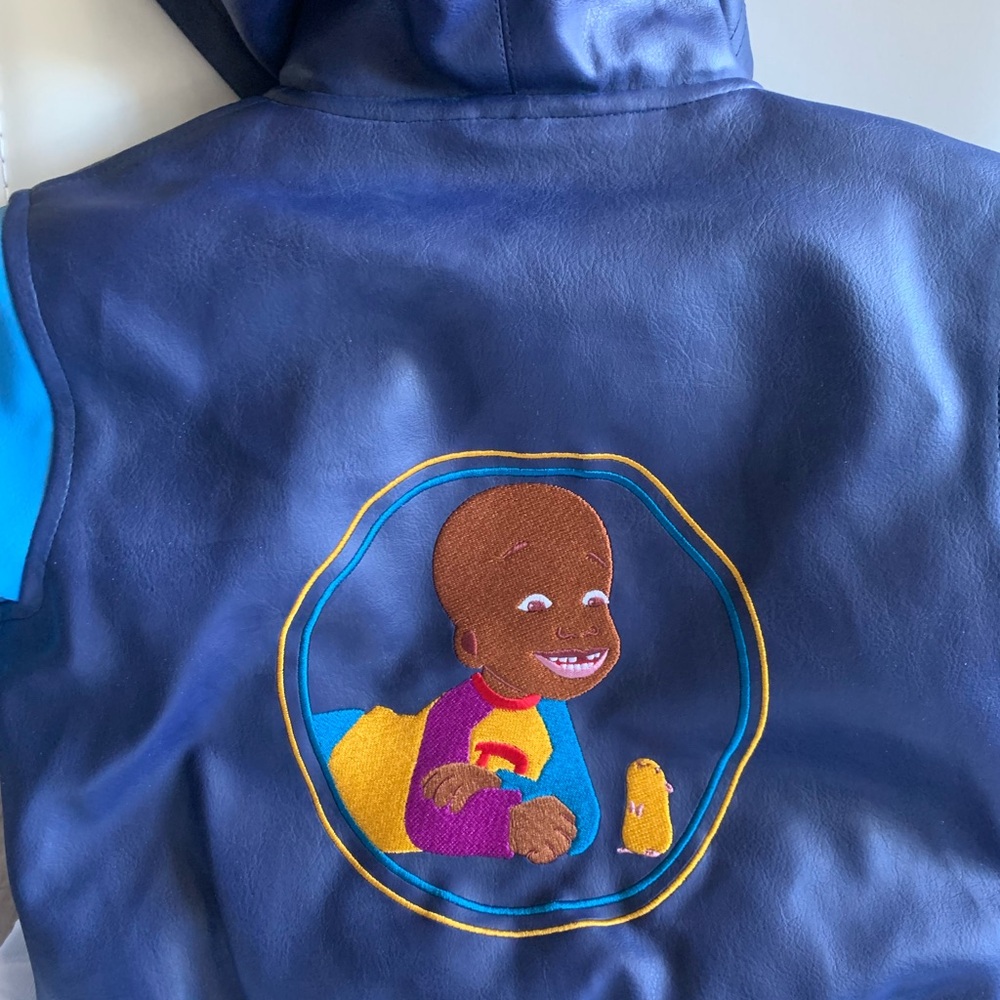 Kids toddler Jacket - Navy Blue Body and Light Blue Sleeves and hood - Picture 8 of 9